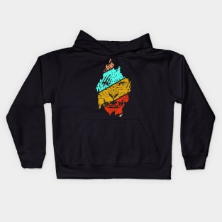 Vibrant Tiger Face Art Kids Hoodie